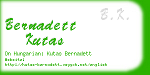 bernadett kutas business card